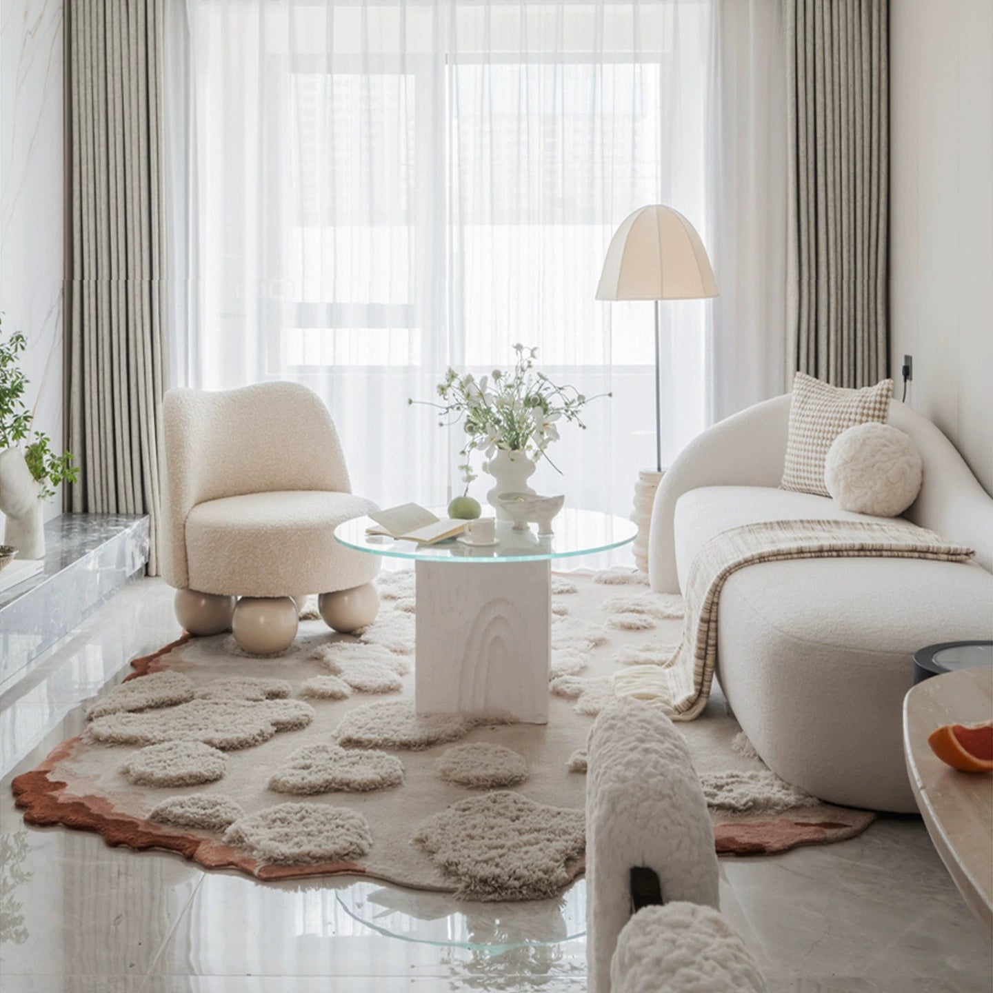 Nordic Art Carpet - Irregular Custom Luxury Floor Mat for Living Room & Bedroom, Plush Thickened Non-Slip Rug