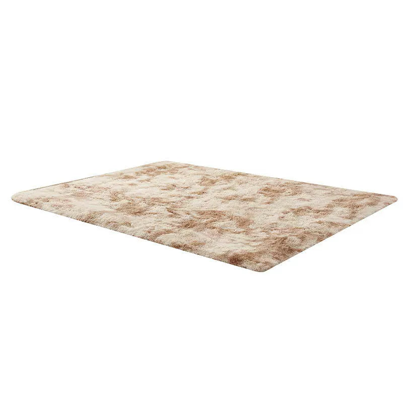 Nordic Tie-Dye Shag Rug - Soft Long Pile Area Carpet for Living Room & Bedroom - Non-Slip Floor Mat