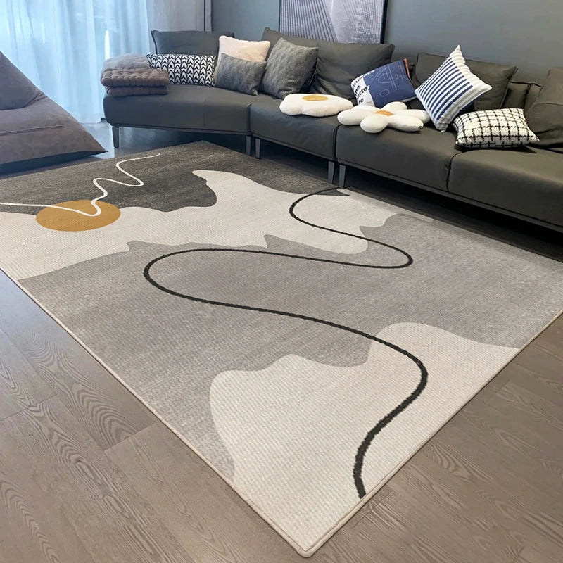 Modern Thickened Area Rug - Soft Non-Slip Floor Carpet for Living Room & Bedroom - Multi-Use Home Mat