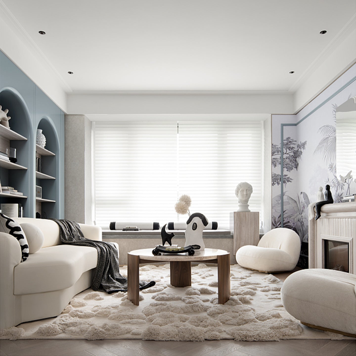 Nordic Art Carpet - Irregular Custom Luxury Floor Mat for Living Room & Bedroom, Plush Thickened Non-Slip Rug