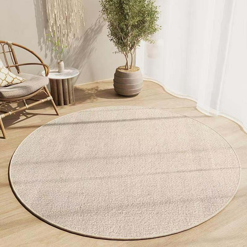 Round Crystal Velvet Area Rug - Modern Geometric Pattern Floor Mat for Living Room, Bedroom, Study & Office