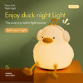 Cute Duck Music Night Light - Silicone Tap Control Bedside Lamp for Kids Bedroom, USB Rechargeable Decorative Gift