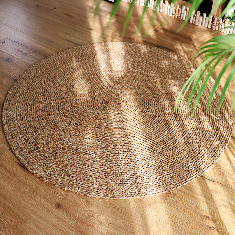 Nordic Braided Rush Grass Mat - Light Luxury Decorative Floor Carpet for Home & Studio